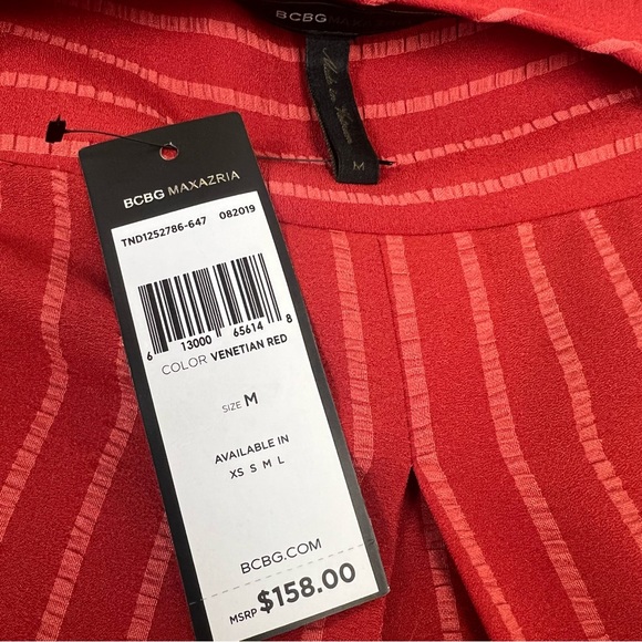 BCBGMAXAZRIA Long Sleeve Wrap Top in Venetian Red - Picture 7 of 8